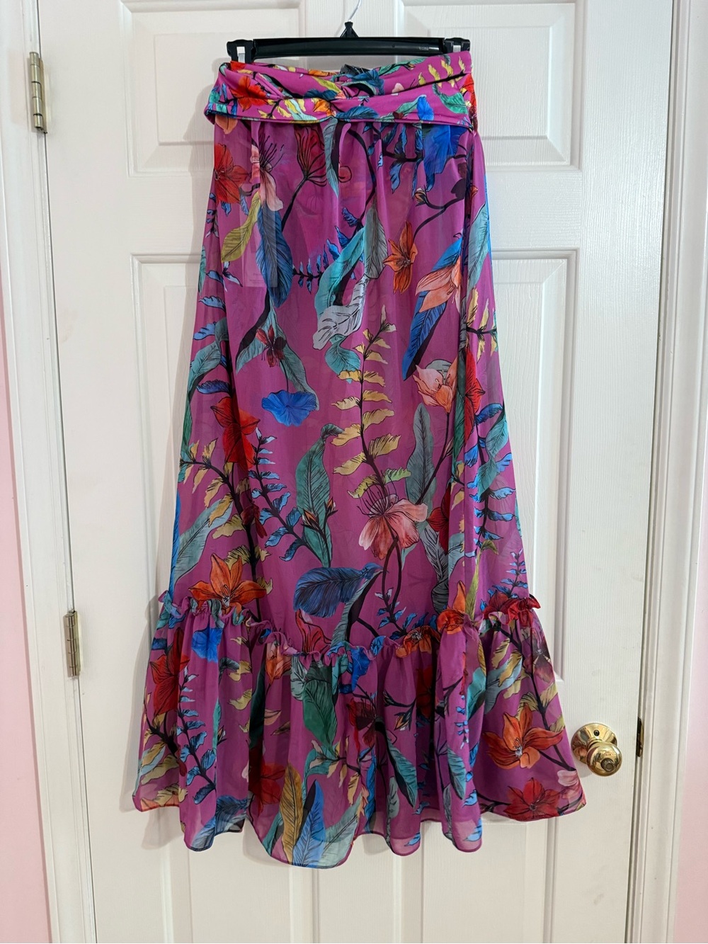 PatBo Zambia Beach Skirt in Magenta Flora - Picture 6 of 9